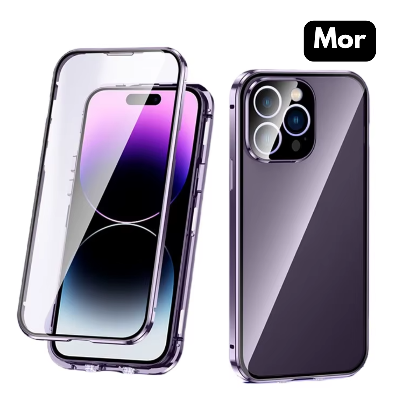 iPhone Manyetik Metal Kılıf + Hayalet Ekran