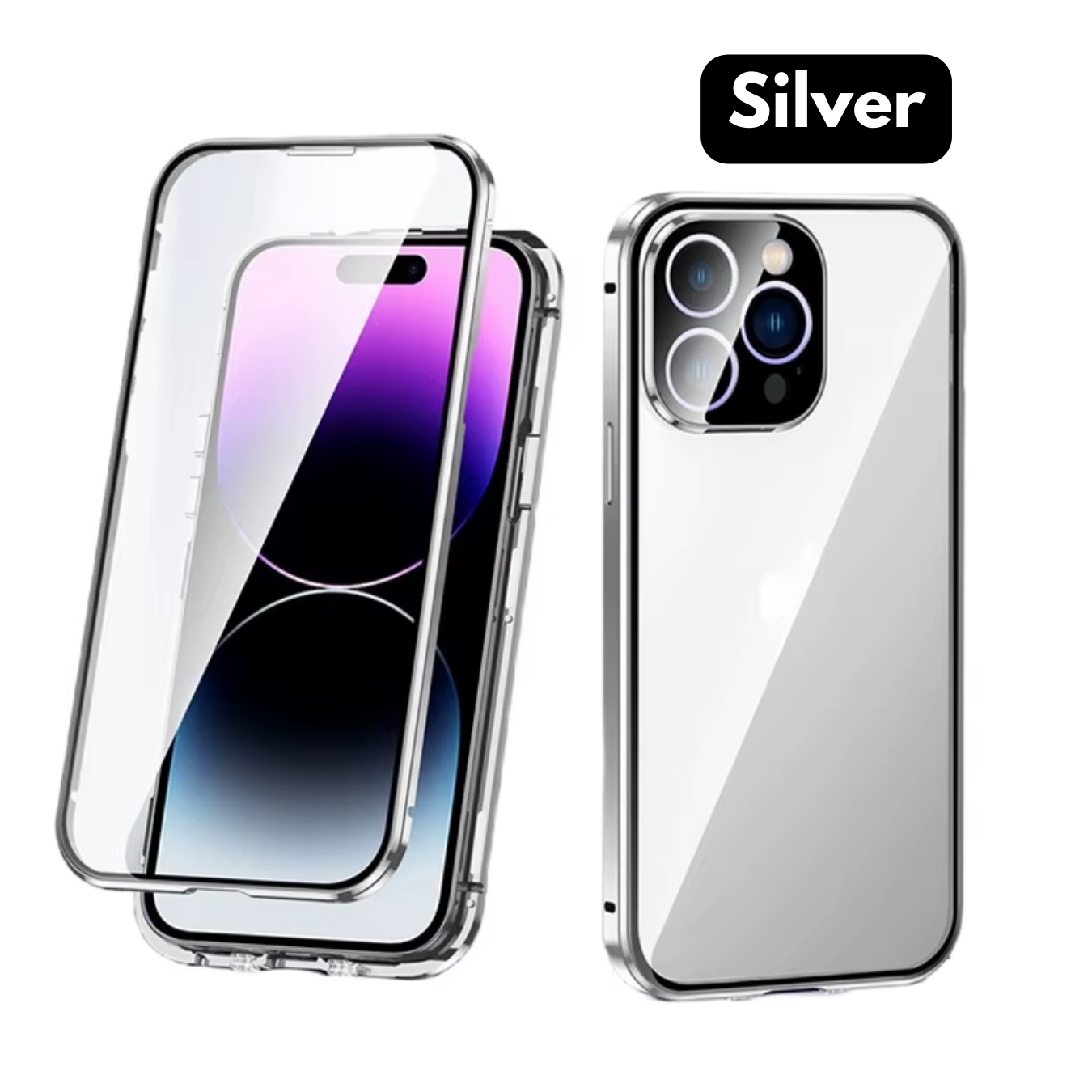 iPhone Manyetik Metal Kılıf + Hayalet Ekran
